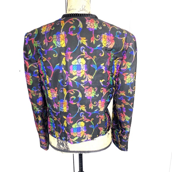 Doncaster Cropped Fitted Floral Blazer 12 Vintage - Picture 6 of 16